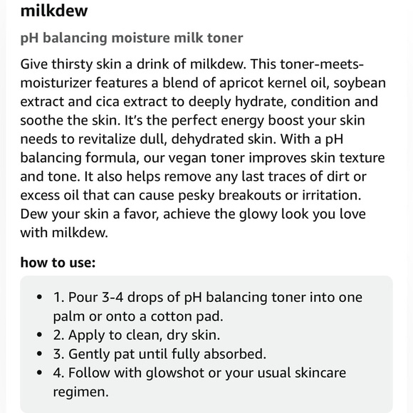 Milkdew pH Balancing Moisture Milk Toner - Picture 15 of 16